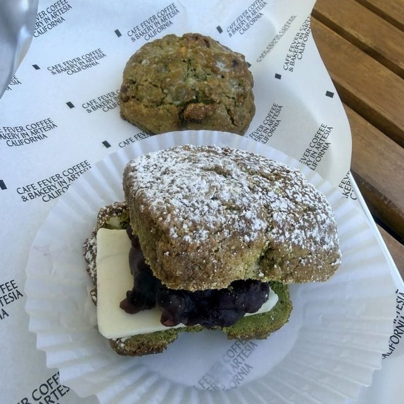Matcha, Red Bean, Butter Scone