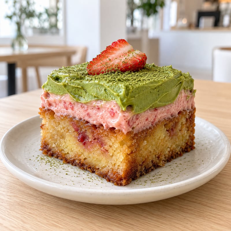 Strawberry Matcha Buttercake